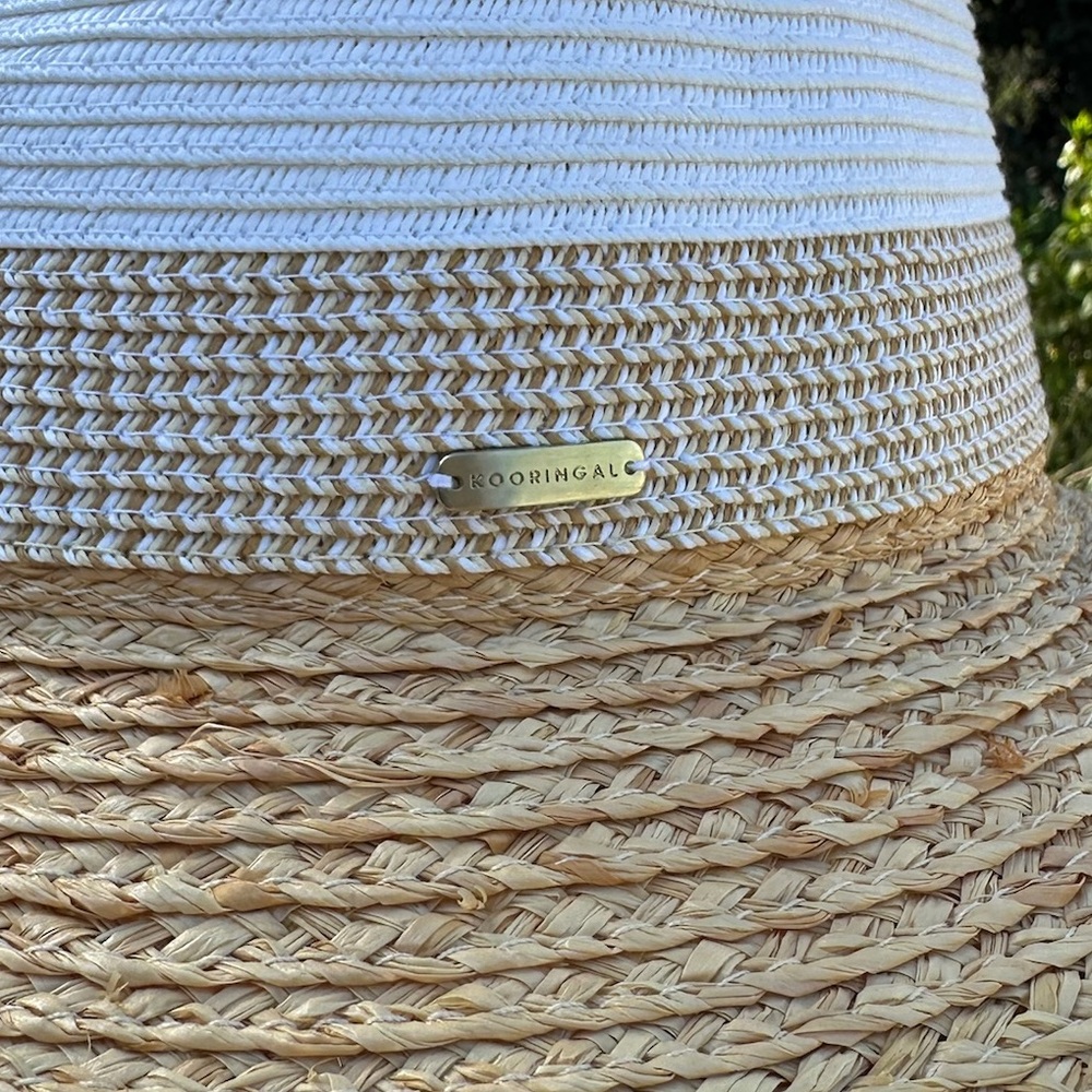 Kooringal "Mimosa Safari" hand-woven raffia-brimmed sun hat - one size - Picture 3 of 5